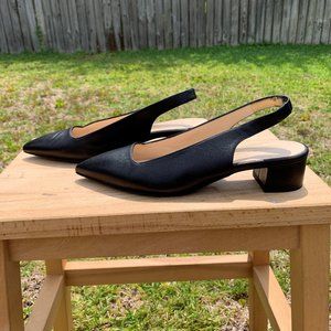 Everlane Editor Slingback Heel Shoes - Black - Size 6